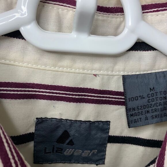VTG Lizwear Womens M Button Down Striped Shirt - Picture 2 of 3